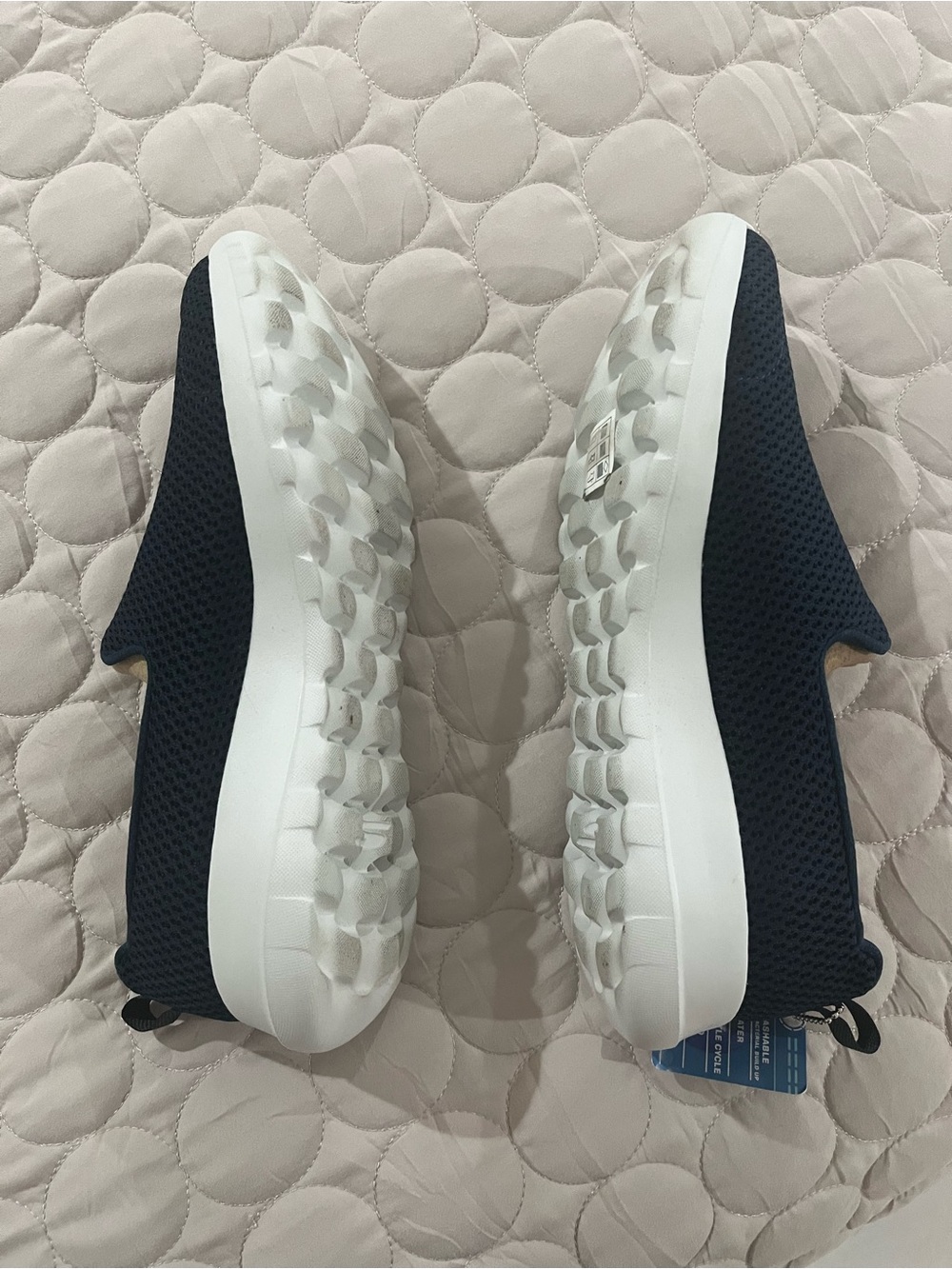 Skechers Slip-On Knit Sneakers in Navy and White - Picture 8 of 11